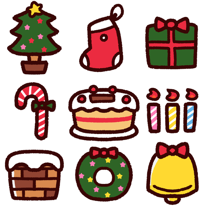 Cute Christmas icon set
