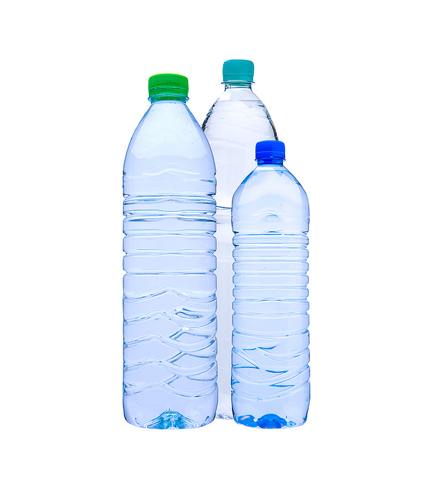 PET bottle  clear plastic beverage bottle  Water bottles, plastic, PET, Photo by BY