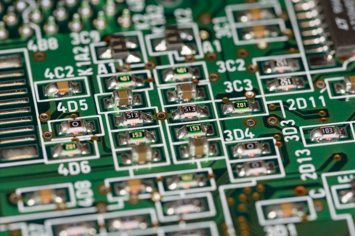 Electronic circuit board with surface mount components