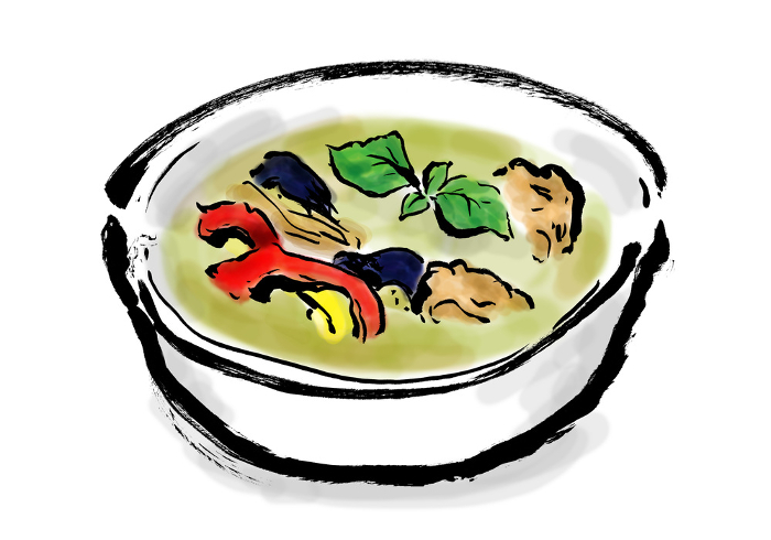 Japanese Clip Arts: Thai Cuisine, Thai Curry, Green Curry, Thai Curry