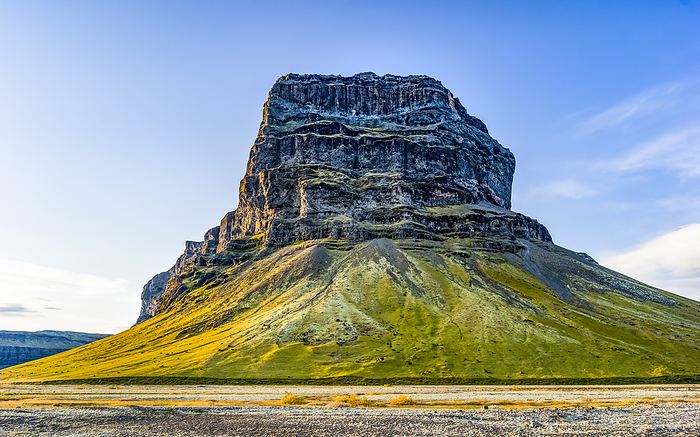 Iceland A rugged rock formation in Southern Iceland  Skaftarhreppur, Southern Region, Iceland