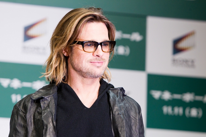 Brad Pitt, Nov 10, 2011 : Tokyo, Japan - US actor Brad Pitt attends the press conference for the film 'Moneyball'. The film will be released in Japanese theaters from November 11. (Photo by Christopher Jue/Nippon News)
