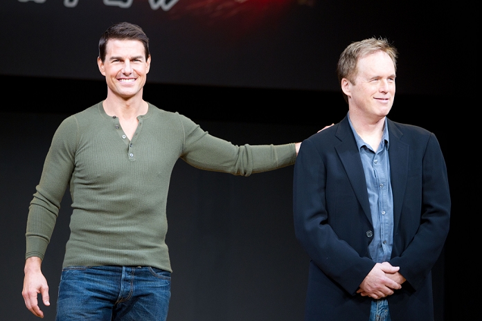 Tom Cruise, Brad Bird, Dec 01, 2011 : Tokyo, Japan - (L-R) US actor Tom Cruise and director Brad Bird reacts during a press conference to promote the new The movie will hit Japanese theaters on December 16. (Photo by AFLO)