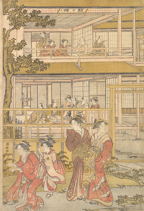 Uranosuke Plays Blind Man s Buff with the Women of the Ichiriki Joroya, ca. 1790. Creator: Torii Kiyonaga. Uranosuke Plays Blind Man s Buff with the Women of the Ichiriki Joroya, ca. 1790.