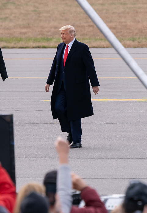 Donald Trump campaigns in NH October 25, 2020, Pro Star Aviation, Londonderry, New Hampshire USA: President Donald Trump campaigns at Pro Star Aviation in Londonderry, N.H.   Photo by Keiko Hiromi AFLO  