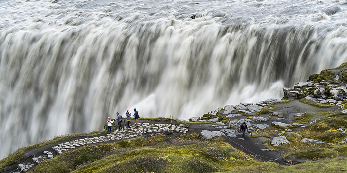 Iceland Dettifoss waterfall, in Vatnajokull National Park, is reputed  to be the second most powerful waterfall in Europe after the Rhine Falls  Nordurthing, Northeastern Region, Iceland, Photo by Keith Levit   Design Pics