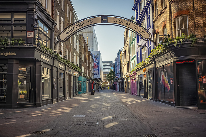 London, United Kingdom Carnaby Street at morning rush hour during the national lockdown, Covid 19 World Pandemic  London, England, Photo by Dosfotos   Design Pics