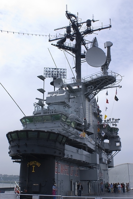 Bridge of USS Intrepid aircraft carrier. Bridge of USS Intrepid aircraft carrier  Intrepid Sea Air and Space Museum, New York .