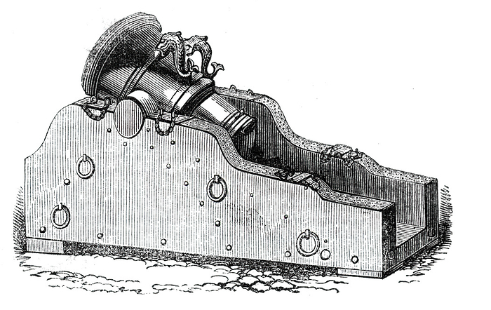 The Namur Mortar, 1844. Creator: Unknown. The Namur Mortar, 1844. Gun taken at the Siege of Namur in Belgium. From  quot Illustrated London News quot , 1844, Vol I.