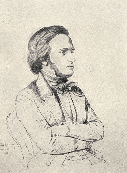 The World s Musical Sages Richard Wagner  Date unknown  Wilhelm Richard Wagner, 1813 1883, in 1850. German composer, music theorist, and essayist. From a drawing by Lehmann