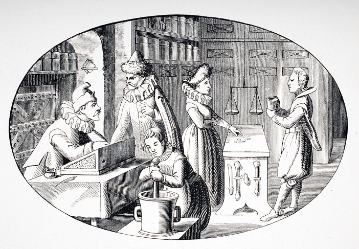Shop of a Grocer and Druggist in the 17th century