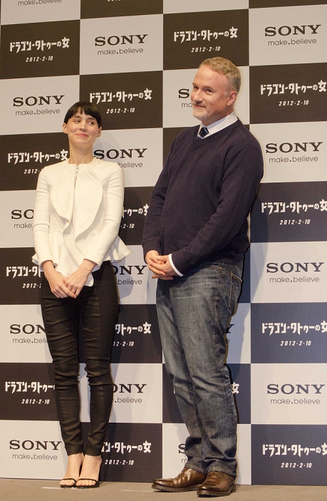 Rooney Mara and David Fincher, Jan 31, 2012 : Tokyo, Japan, The movie directer David Fincher and Rooney Mara appear at a press conference for the film 'The Girl with the Dragon Tattoo' in the Tokyo Midtown. This story is based on a Swedish crime novel 