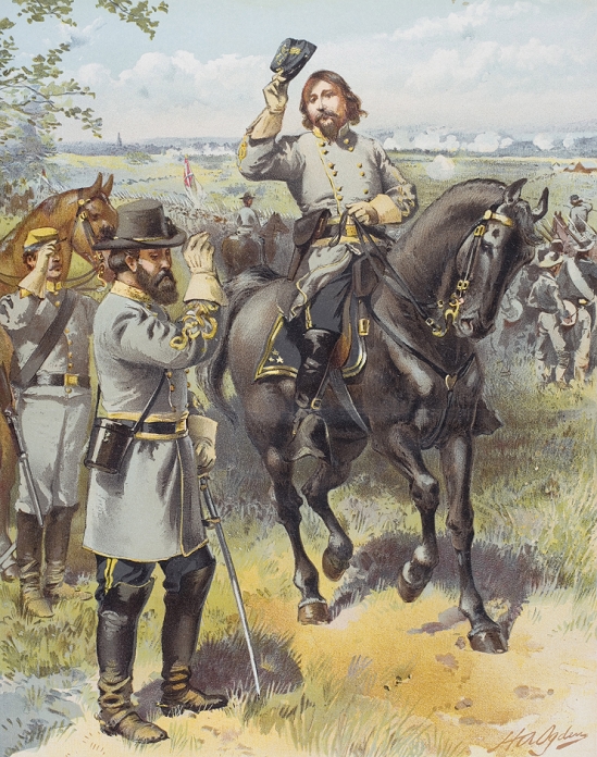  World Events Civil War Battle of Gettysburg  July 1863  General Pickett taking the order to charge from General Longstreet Battle of Gettysburg July 3 1863 Artist H.A. Ogden