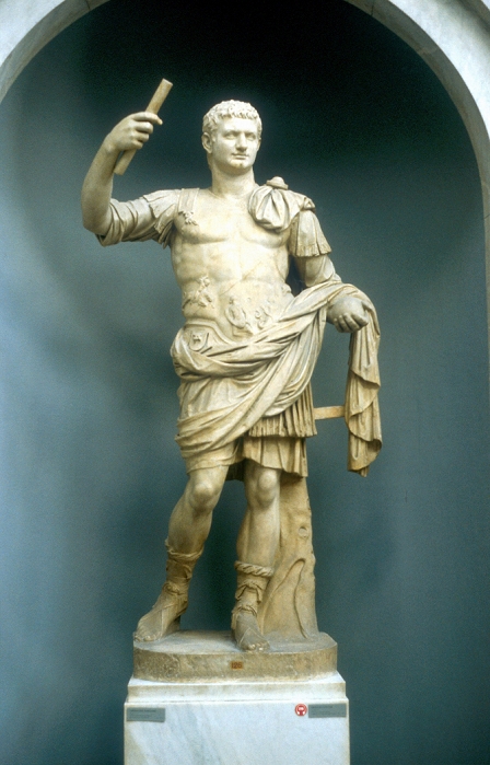 Augustus Caesar (Gaius Julius Caesar Octavianus, 63 BC-14 AD) First Roman Emperor from 27BC. Marble statue.