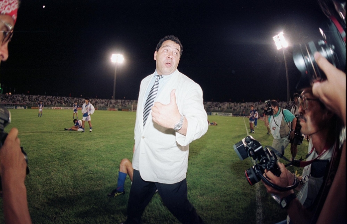 1994 FIFA World Cup Final Qualifying Round in Asia Doha Tragedy Hans Ooft  JPN , OCTOBER 28, 1993   Football   Soccer : FIFA World Cup USA 1994 Asian Qualify Final Round match between Japan 2 2 Iraq at Al Ahli Stadium in Doha, Qatar. The match later became known as the Agony of Doha.