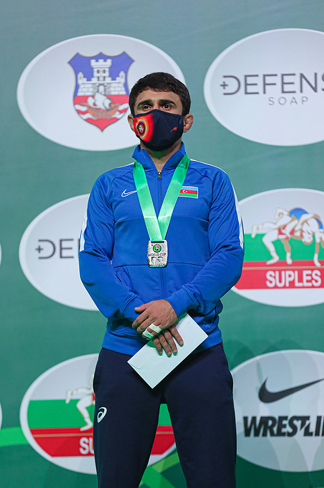 Individual Wrestling World Cup Akhmednabi GVARZATILOV  AZE      Individual Wrestling World Cup Akhmednabi GVARZATILOV A Azerbaijan s Akhmednabi Gvarzatilov during the men s 61kg Freestyle Award Ceremony of Individual Wrestling World Cup in Belgrade, Serbia on December 18, 2020.  Photo by AFLO 