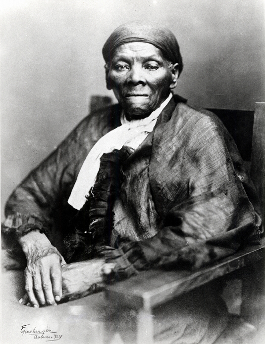 Harriet Tubman  Date of photo unknown  Harriet Tubman  c1820 1913  American born in slavery, escaped 1849, and became leading Abolitionist. Active as a  conductor  in the Underground Railroad. Photograph