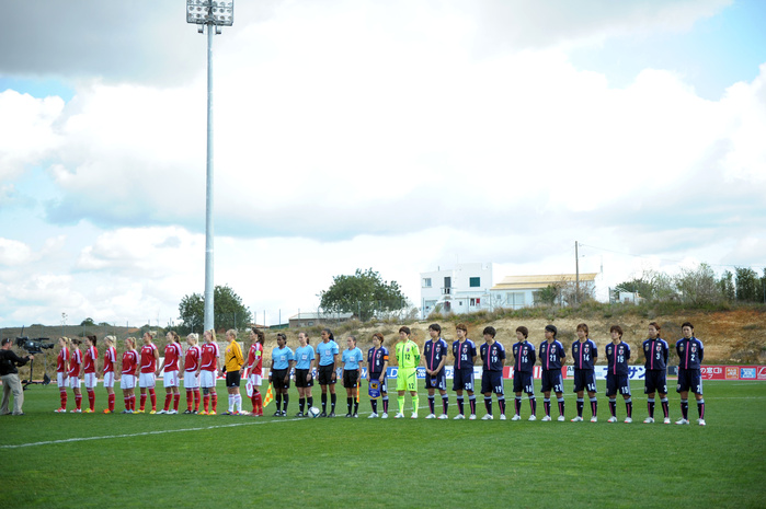 Algarve Cup Two team group line up, MARCH 2, 2012   Football   Soccer : The Algarve Women s Football Cup 2012, match between Japan 2 0 Denmark in Municipal Bela Vista, Portugal.   Photo by AFLO SPORT   1035 