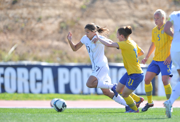 Algarve Cup 3rd place game Tobin Heath  USA , MARCH 7, 2012   Football   Soccer : The Algarve Women s Football Cup 2012, match between Sweden 0 4  USA at Municipal Bela Vista, Portugal.   Photo by AFLO SPORT   1035 