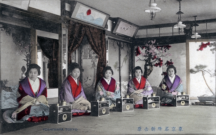 Yoshiwara  1910s  Prostitutes in the Yukaku  red light district  of Yoshiwara in Tokyo.