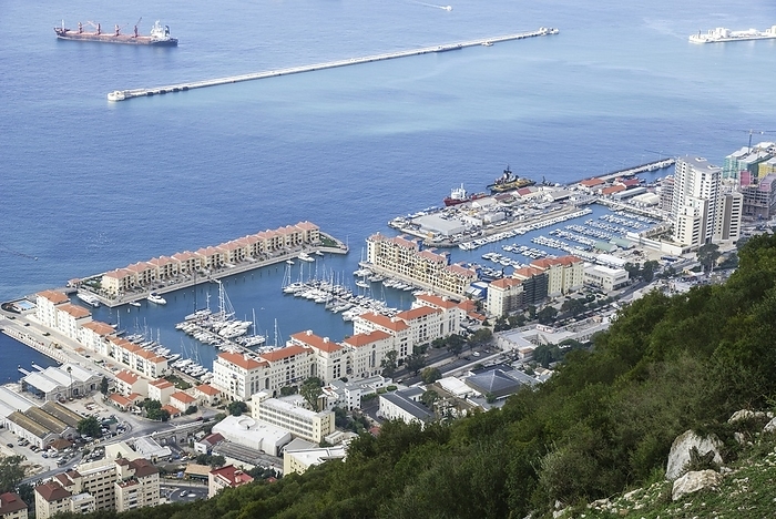 port of Gibraltar The view of the strait and port of Gibraltar, the British overseas territory