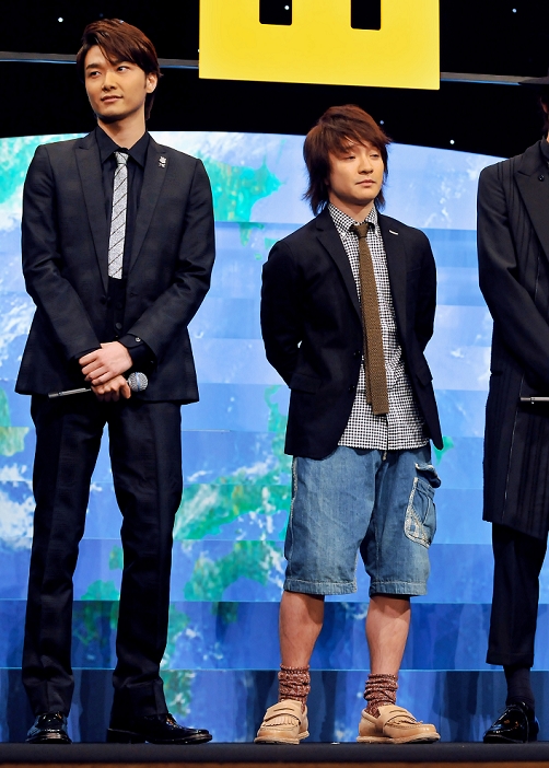 Yoshio Inoue and Gaku Hamada, Mar 28, 2012 : Tokyo, Japan : Actor Yoshio Inoue(L) and Gaku Hamada attend the Japan premiere for the film 