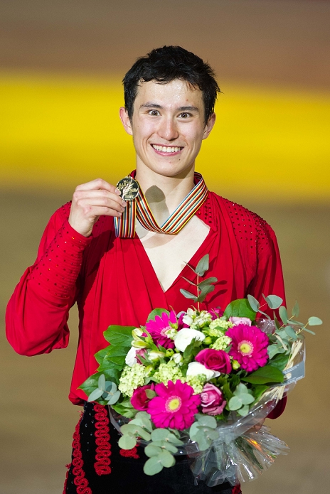 World Figure Men s Podium Patrick Chan wins his second consecutive title Patrick Chan  CAN , MARCH 31, 2012   Figure Skating : Men s Free Skating during the ISU Figure Skating World Championship 2012, at Palais Des Expositions, Nice, France,  Photo by Enrico Calderoni AFLO SPORT   0391 