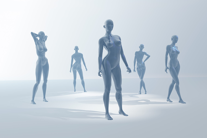 Mannequins, illustration Idealized human female figures.