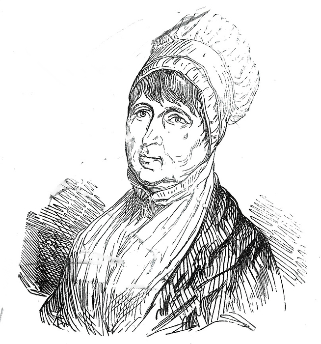 The late Mrs. Fry, 1845. Creator: Unknown. The late Mrs. Fry, 1845. Portrait of  the excellent and philanthropic lady , British prison reformer Elizabeth Fry,  ...who for so many years devoted her time and her purse to ameliorate the miseries of the inmates of our various prisons...She gave much attention to the condition of female convicts and prisoners, at a time when our prison discipline and management were many degrees worse than they are now...About two years ago Mrs. Fry was seized with a pulmonary complaint, but the proximate cause of her death was paralysis. It will be recollected that when the King of Prussia recently visited this country, his Majesty paid great attention to her, and visited her at her residence at Dagenham, in Essex. The whole of Mrs. Fry s family and the leading members of the Society of Friends were present at a public breakfast upon the occasion . From  quot Illustrated London News quot , 1845, Vol VII.