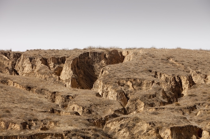 Drought, China Eroded Loess deposits in Shanxi province, northern China.