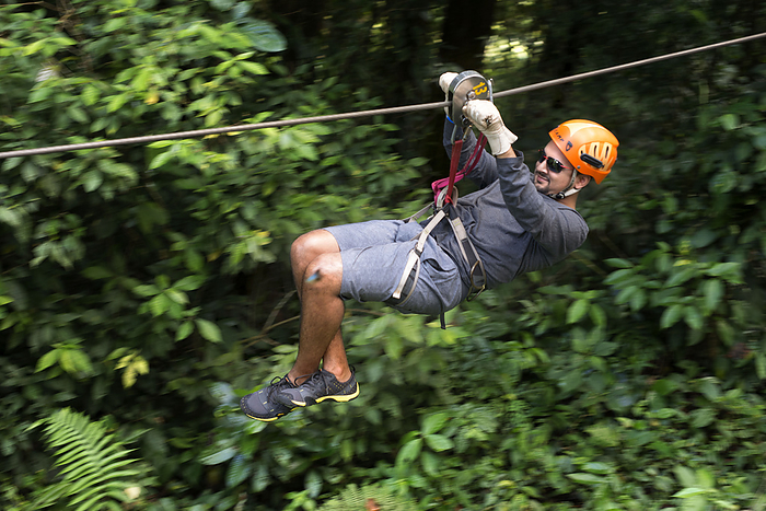 Costa Rica Zip line canopy in Arenal Costa Rica Central America.