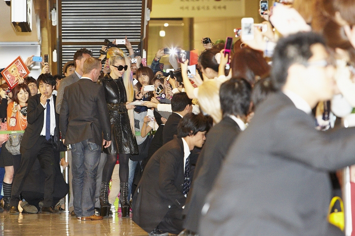 Lady GAGA, May 08, 2012 :  Tokyo, Japan : Singer Lady Gaga arrives at Narita International Airport in Chiba prefecture, Japan on May 8, 2012.