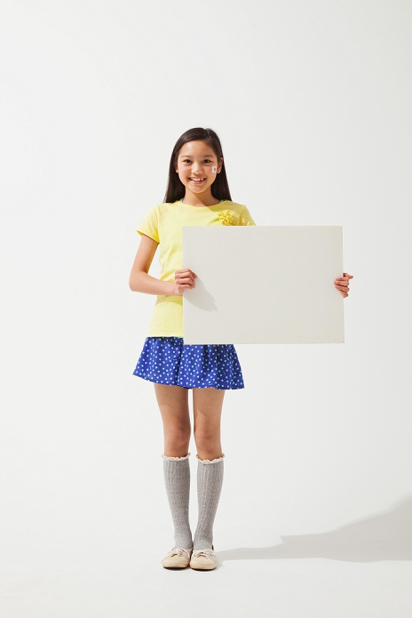 Supporter girl with whiteboard