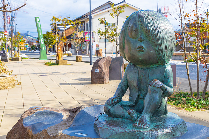 Bronze statue of Kitaro, Mizuki Shigeru Road, Tottori