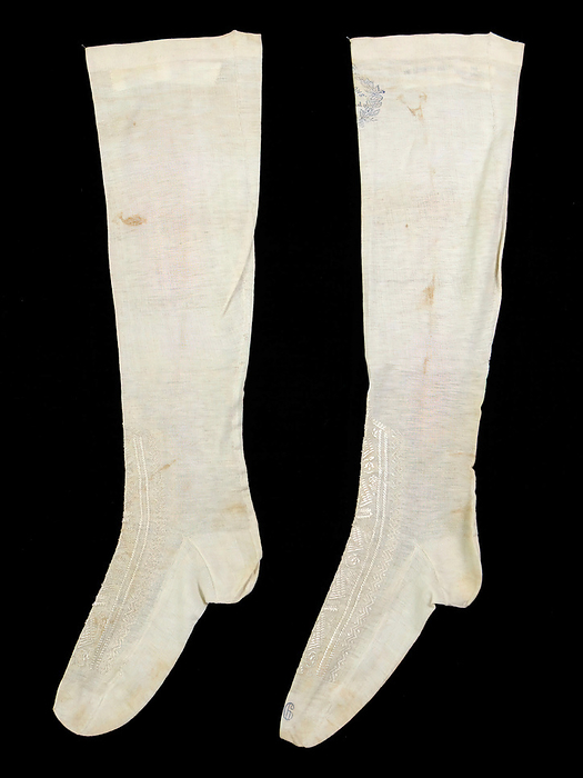 Stockings, British, ca. 1860. Creator: C. Pecker  amp  Sons. Stockings, British, ca. 1860.