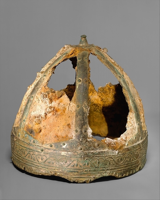 Helmet  Spangenhelm , Byzantine or Germanic, 6th 7th century. Creator: Unknown. Helmet  Spangenhelm , Byzantine or Germanic, 6th 7th century.