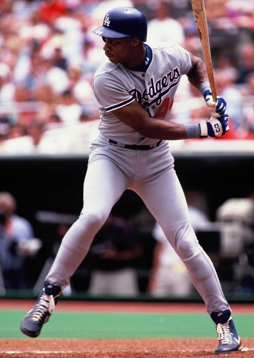 Darryl Strawberry (Dodgers),
1990s - MLB : Darryl Strawberry #44 of the Los Angeles Dodgers at bat during the game.
(Photo by AFLO) [0309]