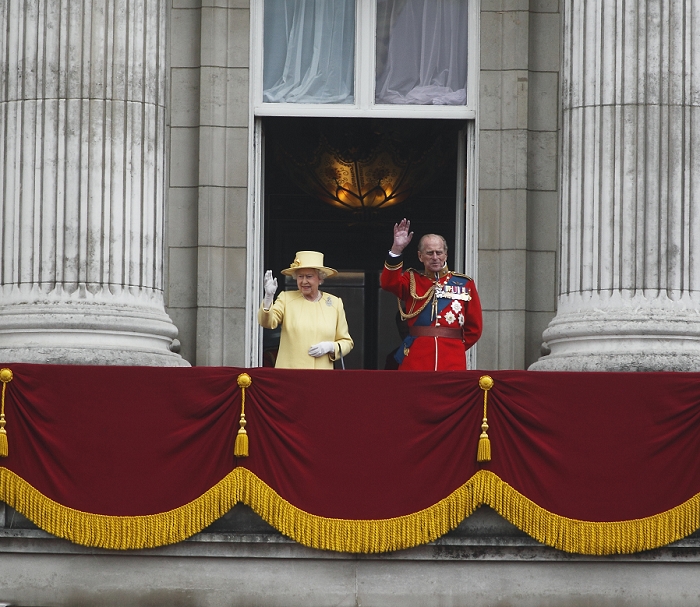 Queen of England  Official Birthday  Grand Celebration Ceremony  Queen Elizabeth II and Prince Philip Duke of Edinburgh on the Balcony of Buckingham Palace at the Trooping of the Colour Ceremony June 2012.  Photo by Peter Phipp AFLO 