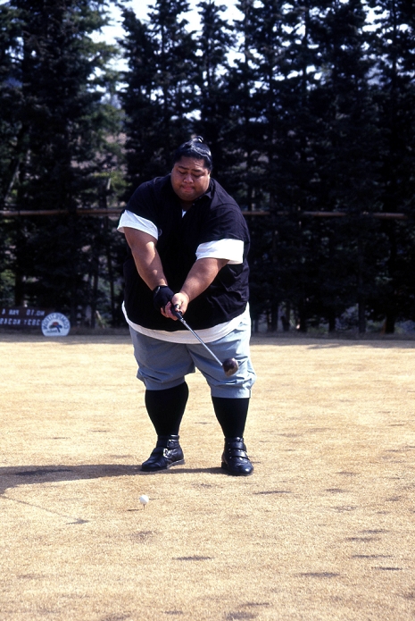 Hachijukichi KONISHIKI  1995  Japan: 1995, Tokyo   Konishiki takes to the golf course in 1990. Born Saleva a Fuauli Atisano e, Konishiki became the first foreign born wrestler ever to reach ozeki, the second highest rank in the sport. His career spanned 15 years from 1982 to 1997. At a peak weight of 287 kg, he was the heaviest rikishi ever in sumo, earning him the nickname  The Dump Truck.   Photo by Fujifotos AFLO  FYJ