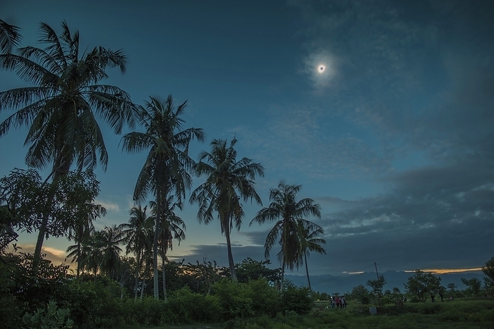 Total solar eclipse from Indonesia, March 2016 Total solar eclipse from Indonesia, March 2016. Total solar eclipses occur when the Moon passes directly in front of the Sun. They usually occur less than once a year, and can only be seen from a small area of the Earth s surface. This total solar eclipse was observed from Palu, Indonesia on 9 March 2016. Totality lasted for around 2 minutes.
