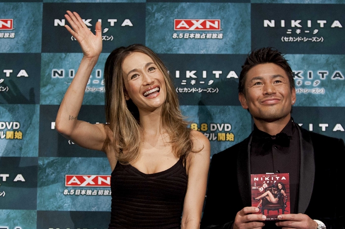 Maggie Q and Masato, Jun 28, 2012 : Japanese former K1 fighter Masato appears at the Japan Premiere for 