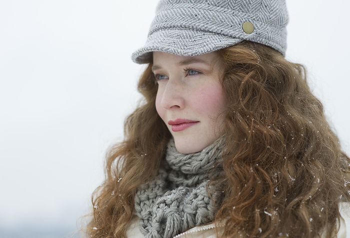 female Portrait of a beautiful woman in winter