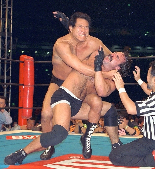 A. Inoki, retirement match April 4, 1998 New Japan Pro Wrestling Antonio Inoki Retirement Match Antonio Inoki with Cobra Twist on Don Frye Location Tokyo Dome