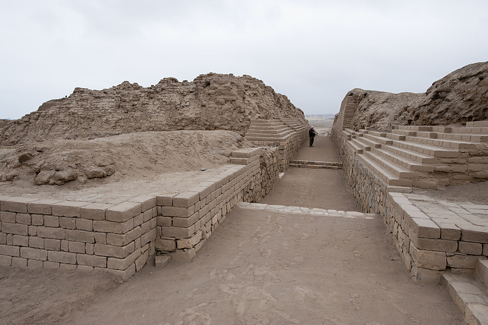 Pachacamac archaeological site, Peru Pachacamac archaeological site, Peru. This pilgrimage site for the creator god of the same name is 40 kilometres southeast of Lima. The area was first settled in 200 CE and became an important administrative centre in the 7th and 8th centuries., by MARCO ANSALONI   SCIENCE PHOTO LIBRARY