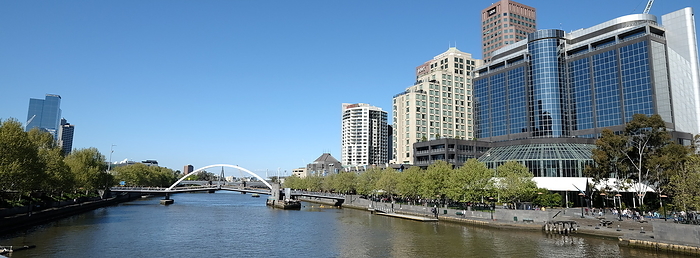 View of South Bank and Flinders Station from the Yarra River