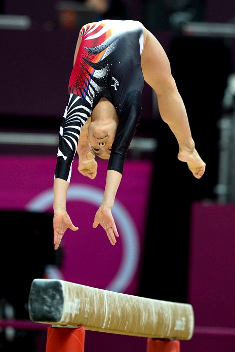 2012 London Olympics Gymnastics Women s Qualifying Yu Minobe  JPN , JULY 29, 2012   Artistic Gymnastics : Women s Qualification Balance Beam at North Greenwich Arena during the London 2012 Olympic Games in London, UK. Games in London, UK.  Photo by Enrico Calderoni AFLO SPORT 