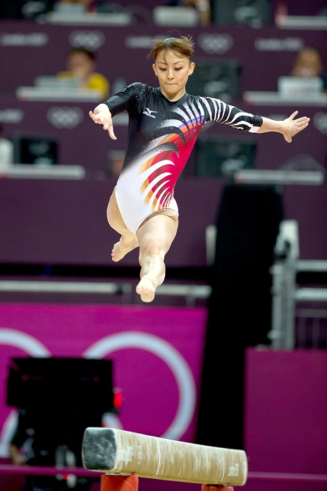 2012 London Olympics Gymnastics Women s Qualifying Rie Tanaka  JPN , JULY 29, 2012   Artistic Gymnastics : Women s Qualification Balance Beam at North Greenwich Arena during the London 2012 Olympic Games in London, UK.  Photo by Enrico Calderoni AFLO SPORT 