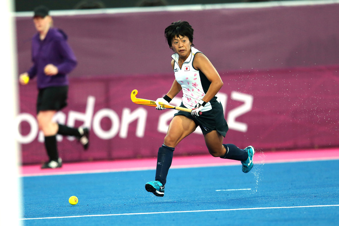 London 2012 Olympics Women s Hockey Sachimi Iwao  JPN  JULY 29, 2012   Hockey : Women s Preliminary Round Pool A match between Great Britain 4 0 Japan Women s Preliminary Round Pool A match between Great Britain 4 0 Japan at Olympic Park   Riverbank Arena during the London 2012 Olympic Games in London, UK.  Photo by Koji Aoki AFLO SPORT   0008 .