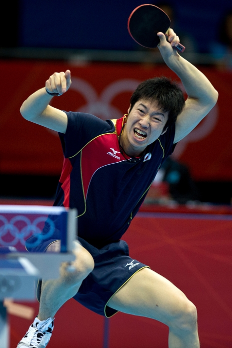 London 2012 Olympic Games Table Tennis Men s Singles Jun Mizutani  JPN , JULY 30, 2012   Table Tennis : Men s Singles 3rd round match at ExCeL during the London 2012 Olympic Games in London, UK. Enrico Calderoni AFLO SPORT   0391 .