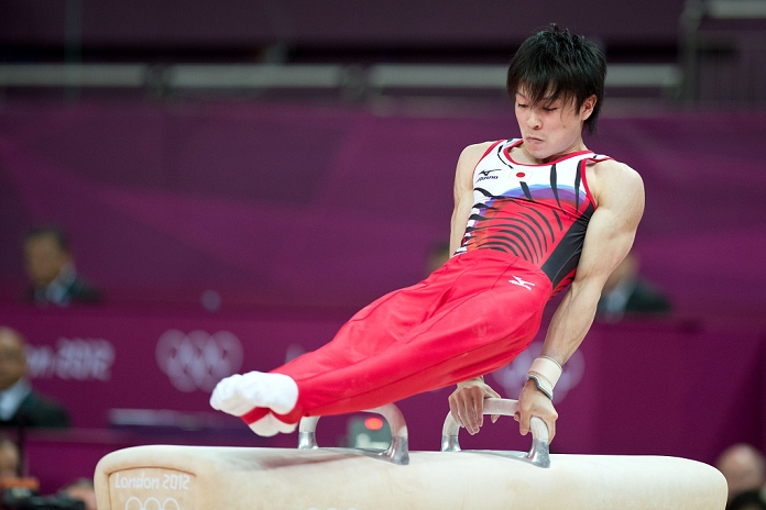 2012 London Olympics Gymnastics Men s Individual All Around Final Kohei Uchimura  JPN , AUGUST 1, 2012   Artistic Gymnastics : Men s Individual All Around pommel horse at North Greenwich Arena during the London 2012 Olympic Games in London, UK.  Photo by Enrico Calderoni AFLO SPORT   0391 .